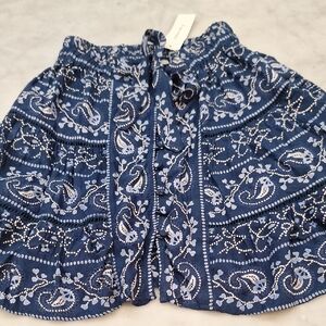 New Francesca's Blue Rain‎ Navy Paisley Skirt Sz Small Festival Country Western